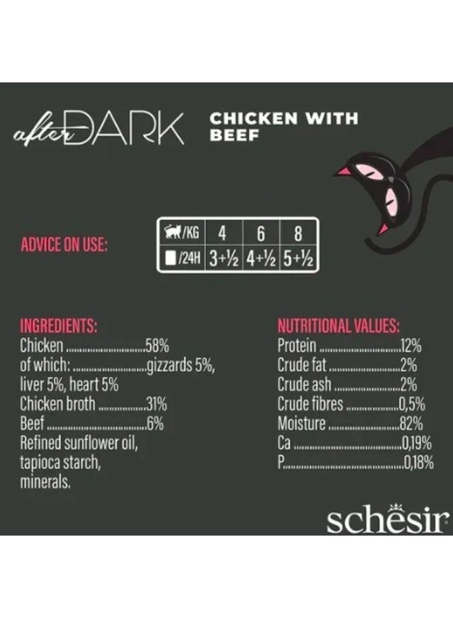 Caesar Cheezer After Dark Canned Chicken and Beef in Gravy for Adult Cats - Image 3